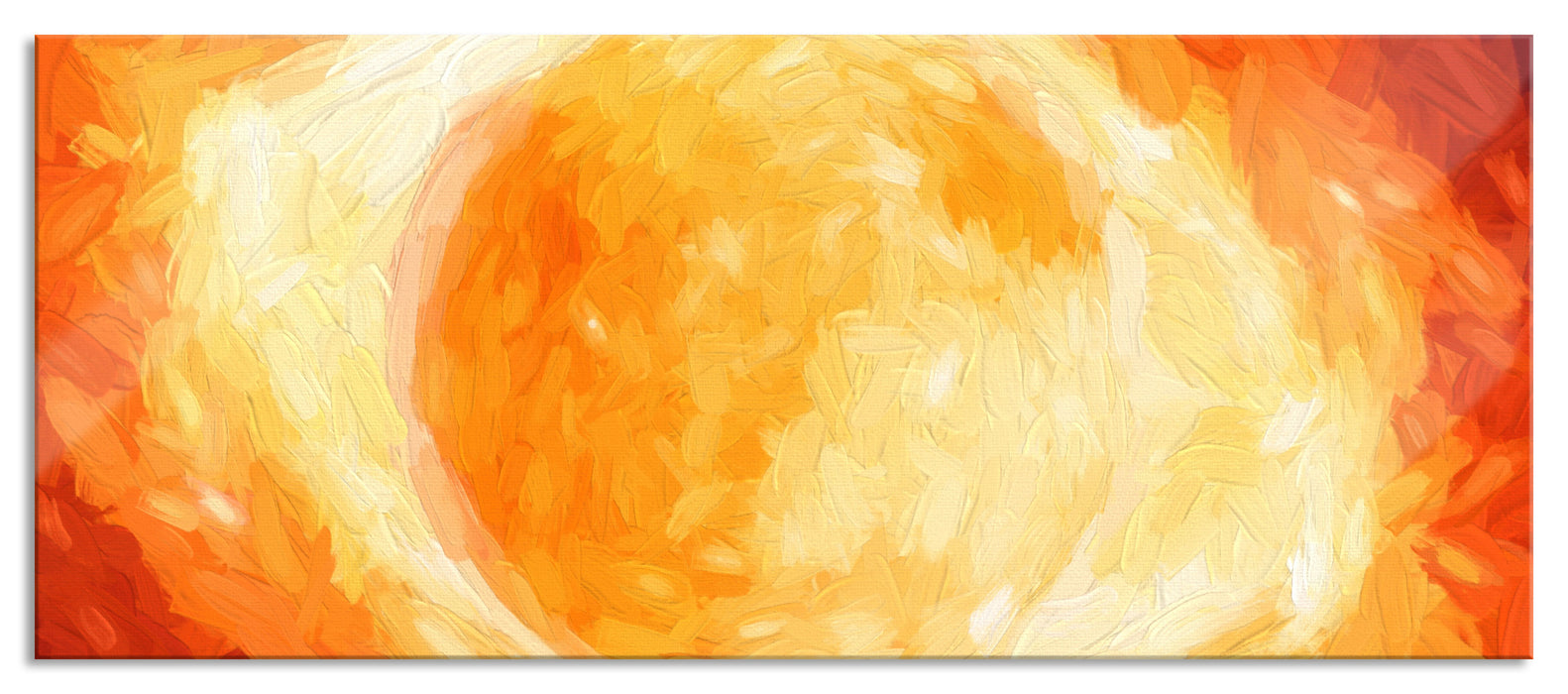 Pixxprint Sonne Feuerball, Glasbild Panorama