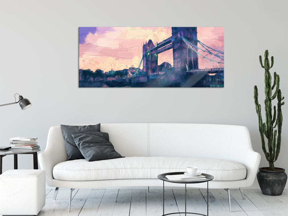 Tower Bridge in London, Glasbild Panorama