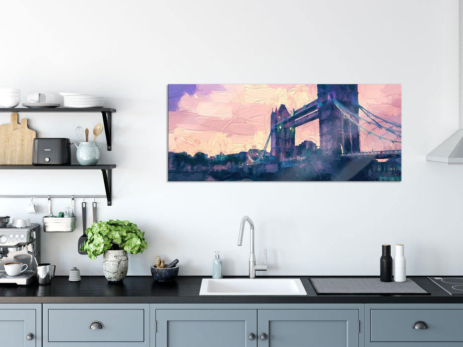 Tower Bridge in London, Glasbild Panorama