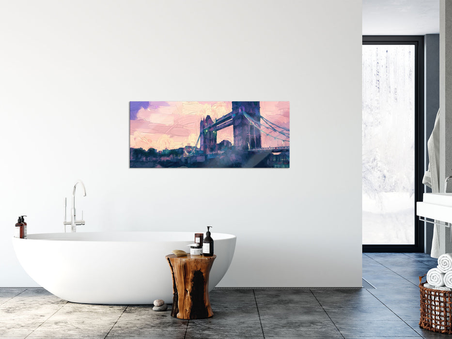 Tower Bridge in London, Glasbild Panorama