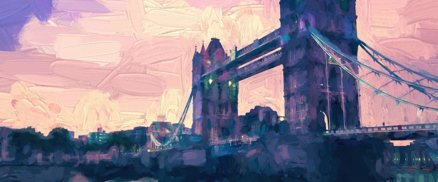 Tower Bridge in London, Glasbild Panorama