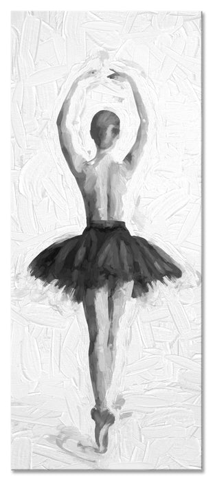 Pixxprint Ballerina mit nackten Oberkörper, Glasbild Panorama