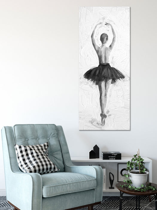 Ballerina mit nackten Oberkörper, Glasbild Panorama