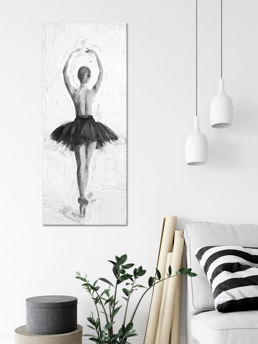 Ballerina mit nackten Oberkörper, Glasbild Panorama