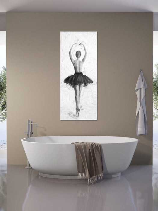 Ballerina mit nackten Oberkörper, Glasbild Panorama
