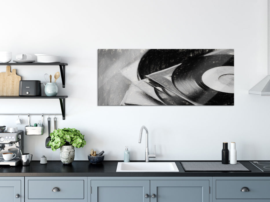 Schallplatten, Glasbild Panorama