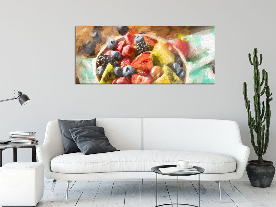 Gesunde Obstvielfalt, Glasbild Panorama