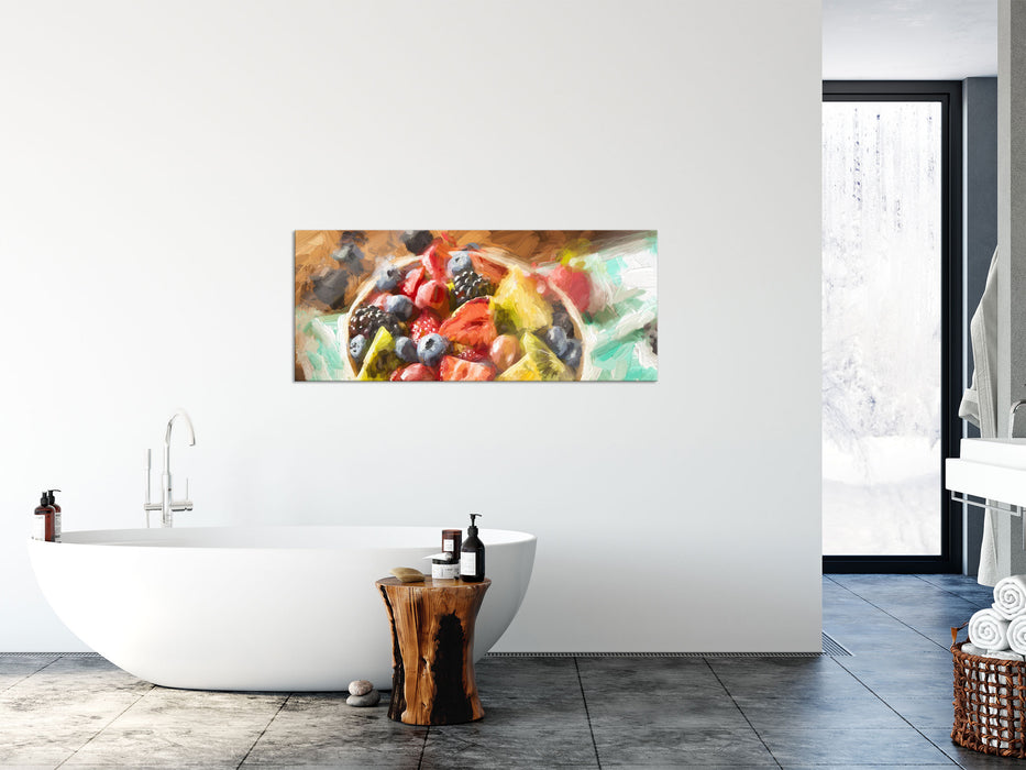 Gesunde Obstvielfalt, Glasbild Panorama