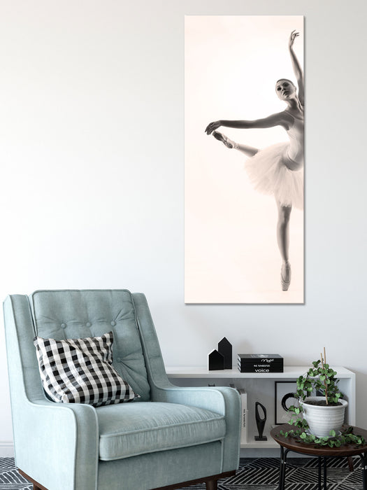 Ästhetische Ballerina, Glasbild Panorama