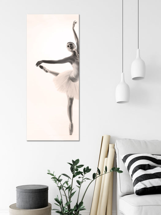 Ästhetische Ballerina, Glasbild Panorama