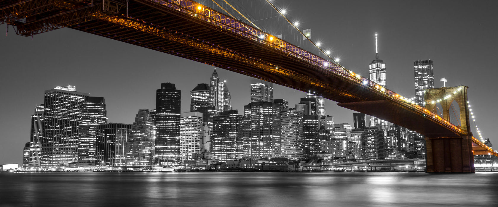 Skyline von Manhattan, Glasbild Panorama