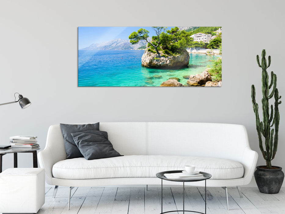 Dalmatia Strand in Kroatien, Glasbild Panorama