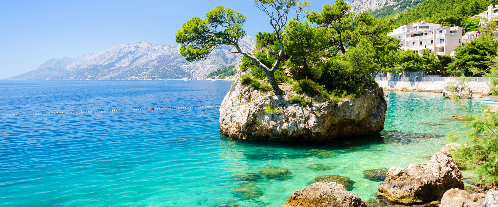 Dalmatia Strand in Kroatien, Glasbild Panorama