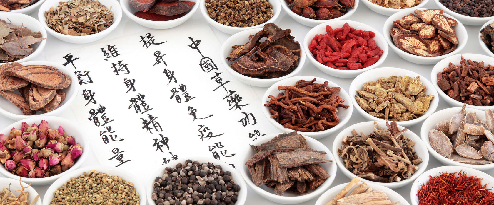 Chinesische Kräutermedizin, Glasbild Panorama