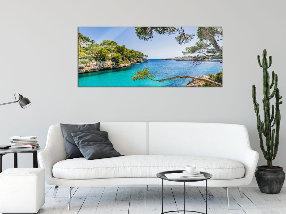 Mallorca Bay Cove, Glasbild Panorama