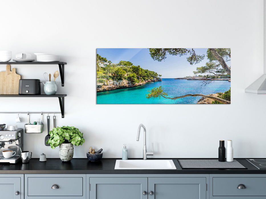 Mallorca Bay Cove, Glasbild Panorama