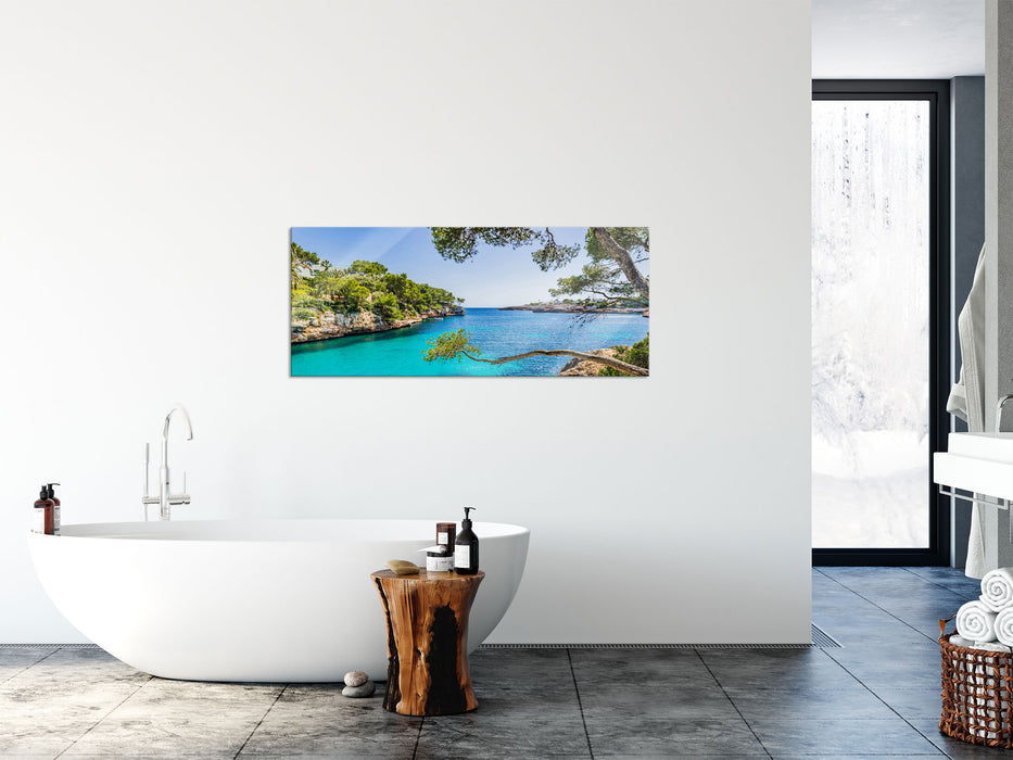 Mallorca Bay Cove, Glasbild Panorama