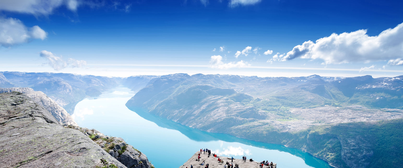 Preikestolen Lysefjord Norwegen, Glasbild Panorama