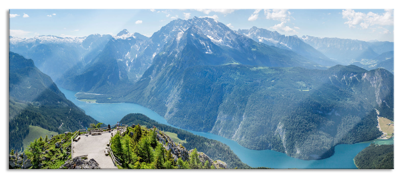 Pixxprint Königssee in Bayern, Glasbild Panorama