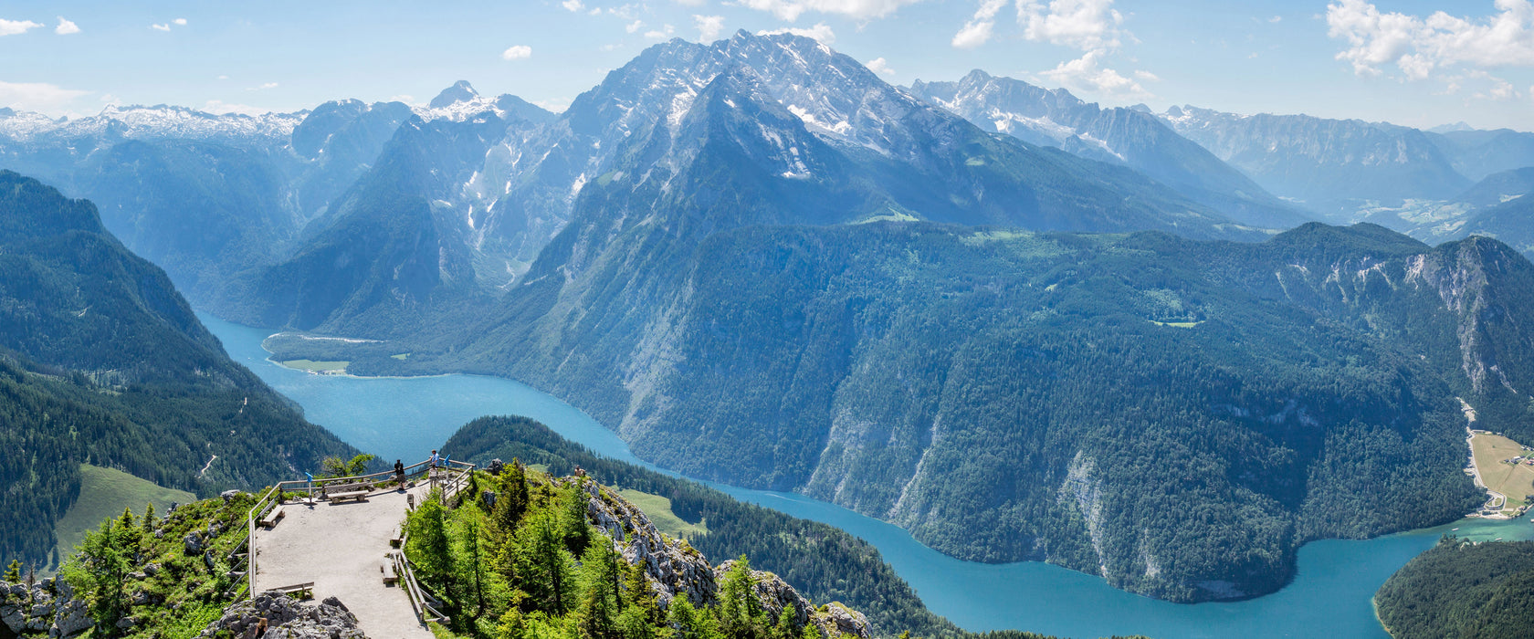 Königssee in Bayern, Glasbild Panorama