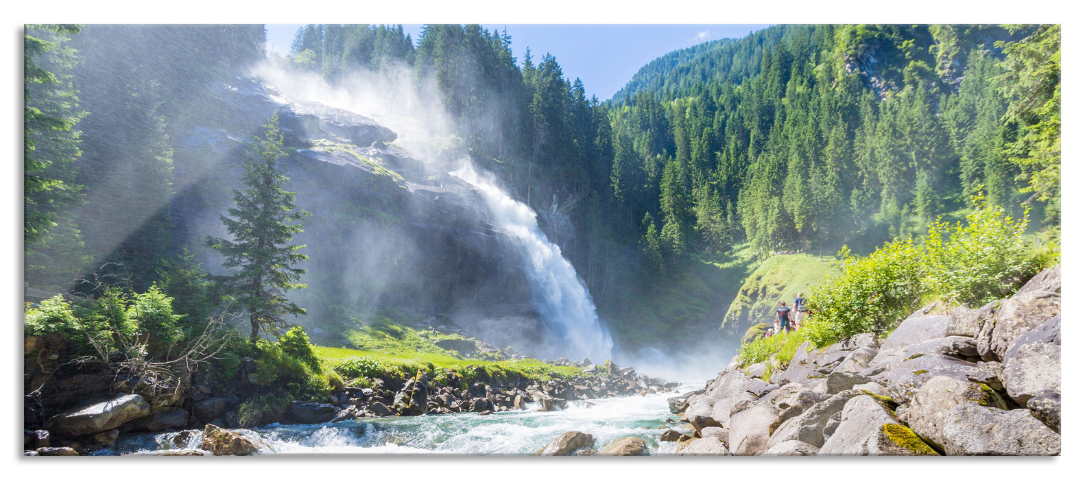 Pixxprint Wasserfälle Nationalpark Salzburg, Glasbild Panorama