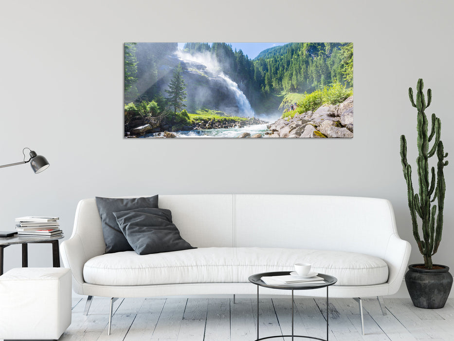 Wasserfälle Nationalpark Salzburg, Glasbild Panorama