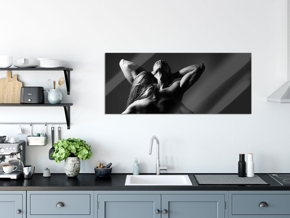 Fitness Paar, Glasbild Panorama