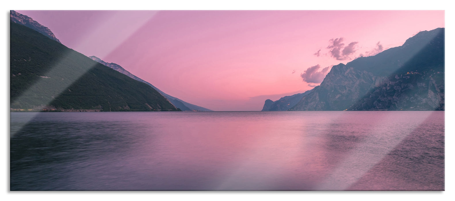 Pixxprint Gardasee in Italien, Glasbild Panorama
