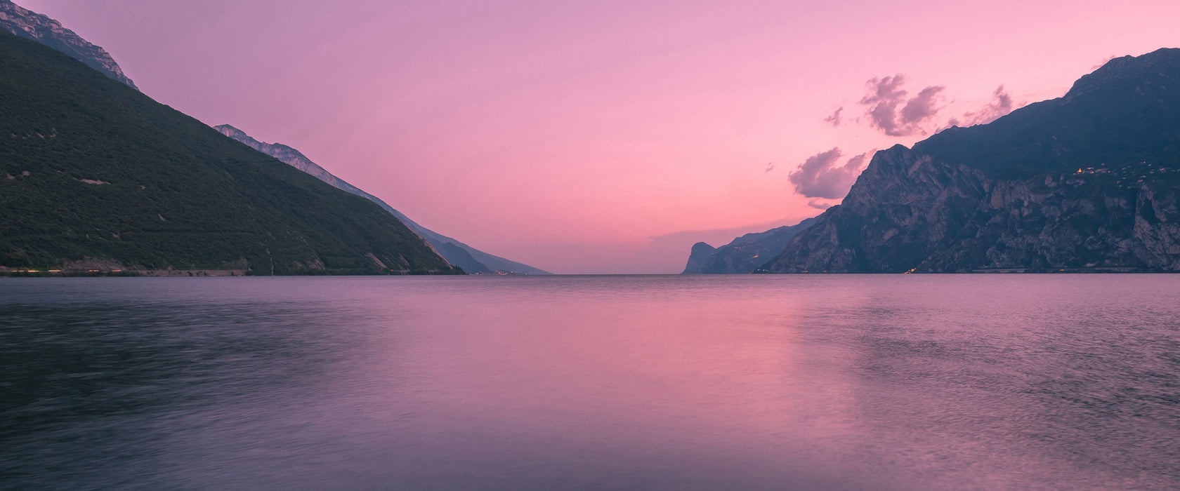 Gardasee in Italien, Glasbild Panorama