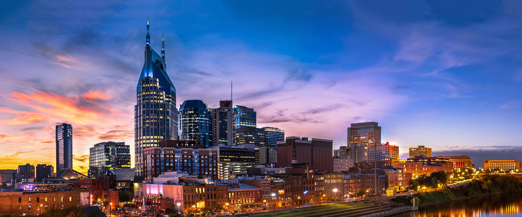 Nashville Skyline Panorama, Glasbild Panorama