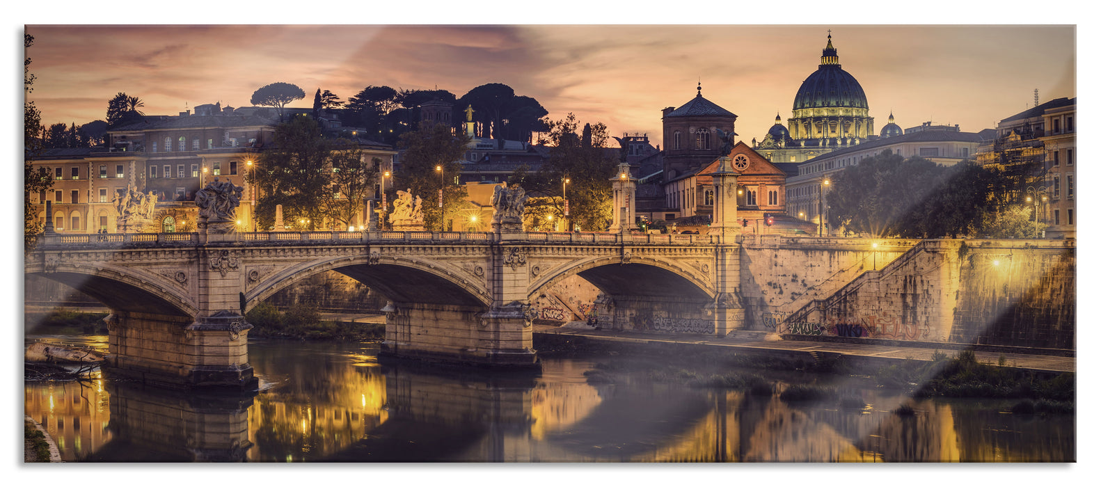 Pixxprint Rom Kathedrale St. Peter, Glasbild Panorama