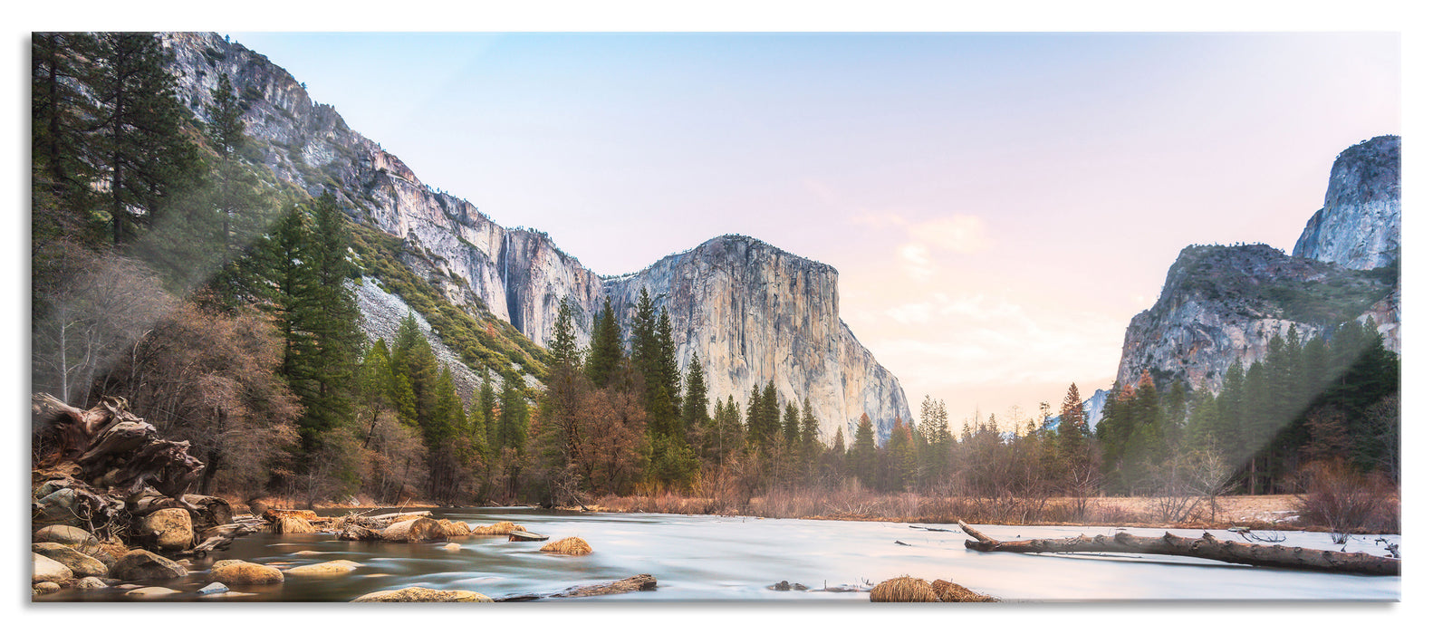 Pixxprint Yosemite National Park, Glasbild Panorama