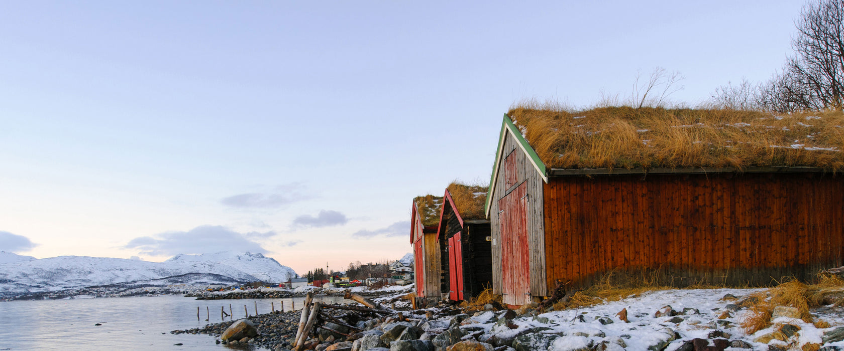 Küste der norwegischen See Tromso, Glasbild Panorama