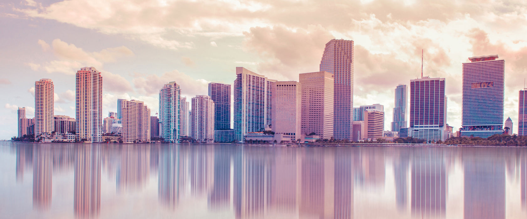 Miami Florida Skyline, Glasbild Panorama