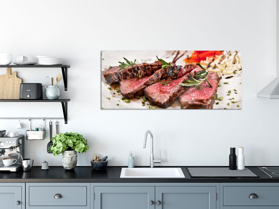 saftiges Carpaccio, Glasbild Panorama