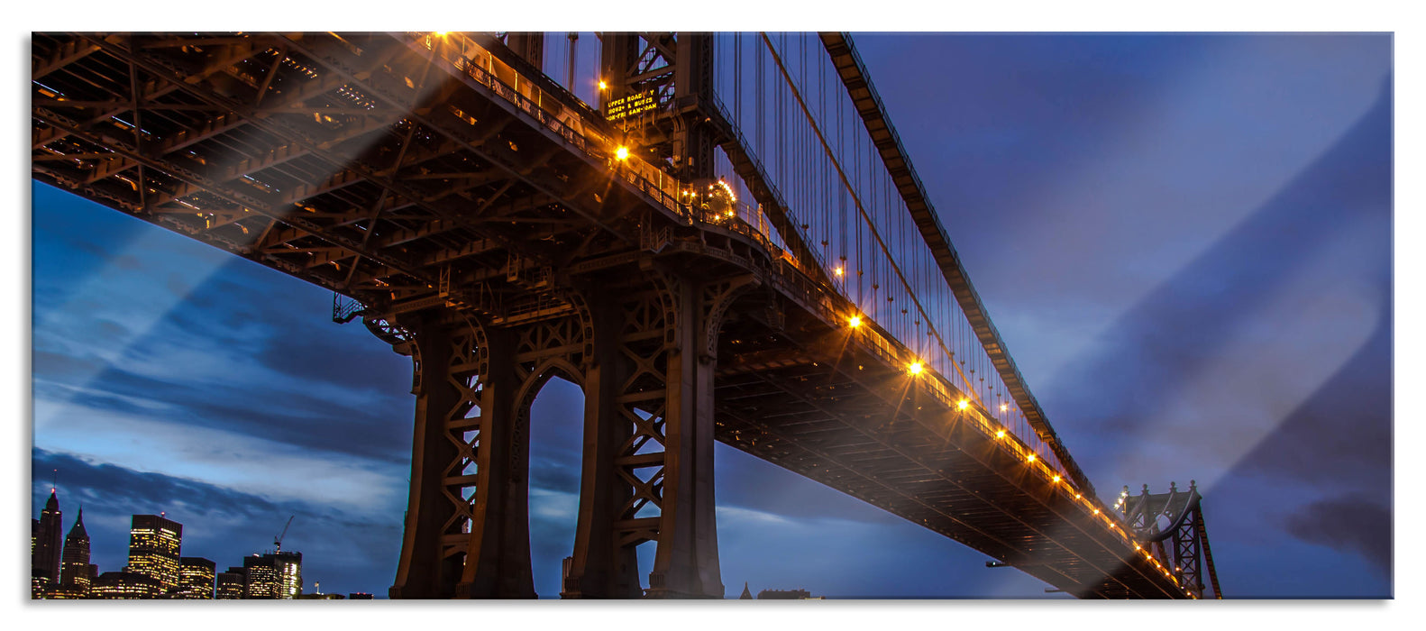 Pixxprint Manhatten Brücke New York, Glasbild Panorama