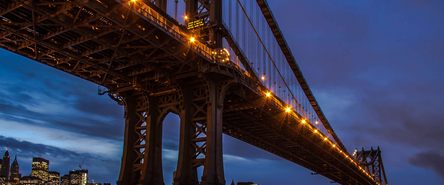 Manhatten Brücke New York, Glasbild Panorama