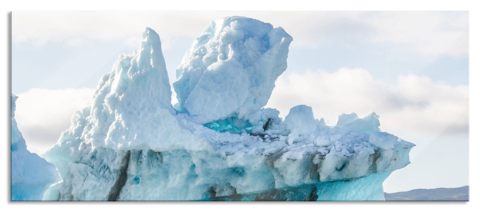 Pixxprint gigantischer Eisberg, Glasbild Panorama