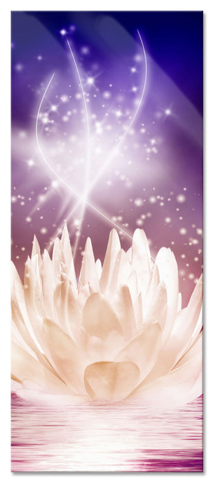 Pixxprint abstrakte Seerose, Glasbild Panorama