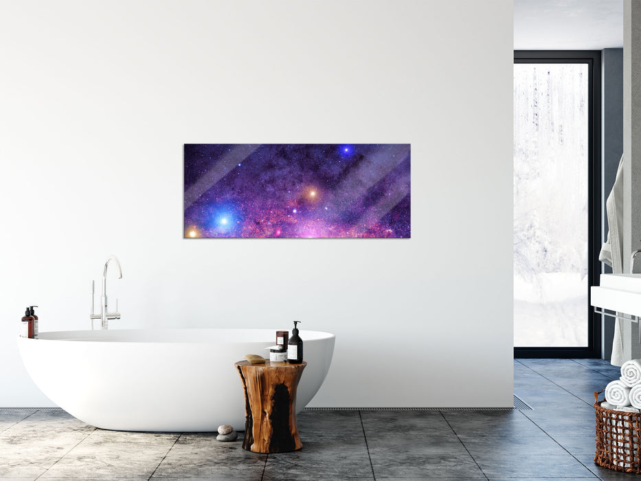 wunderbarer Blick in das Universum, Glasbild Panorama