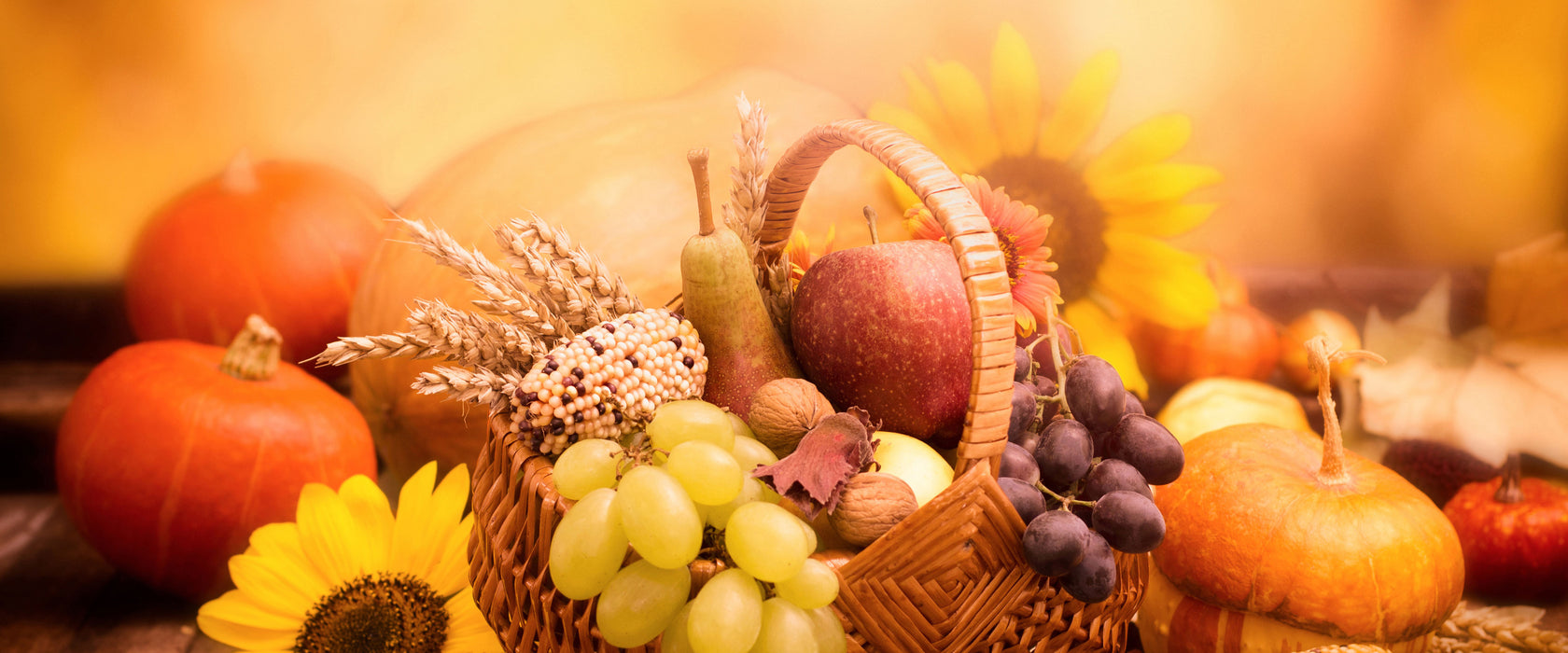 Herbsternte, Glasbild Panorama