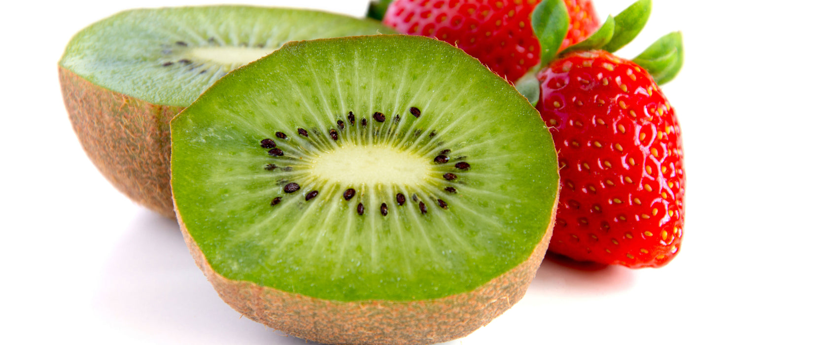 Kiwi und Erdbeeren, Glasbild Panorama