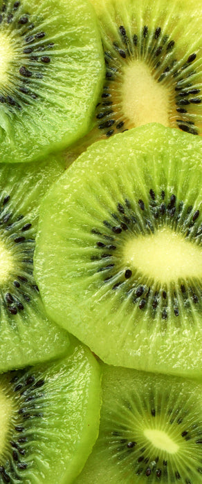 Grüne Kiwis Obstsalat, Glasbild Panorama