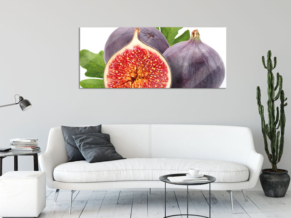aufgeschnittene Feige, Glasbild Panorama