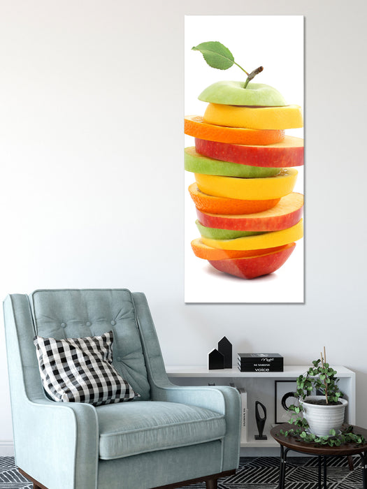 Köstlicher Fruchtscheiben Turm, Glasbild Panorama