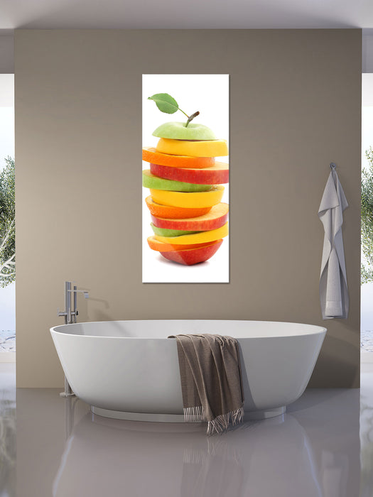 Köstlicher Fruchtscheiben Turm, Glasbild Panorama