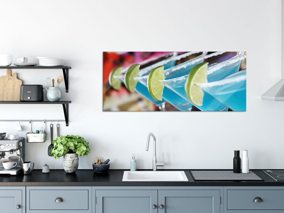 Schwimming Pool Cocktails, Glasbild Panorama