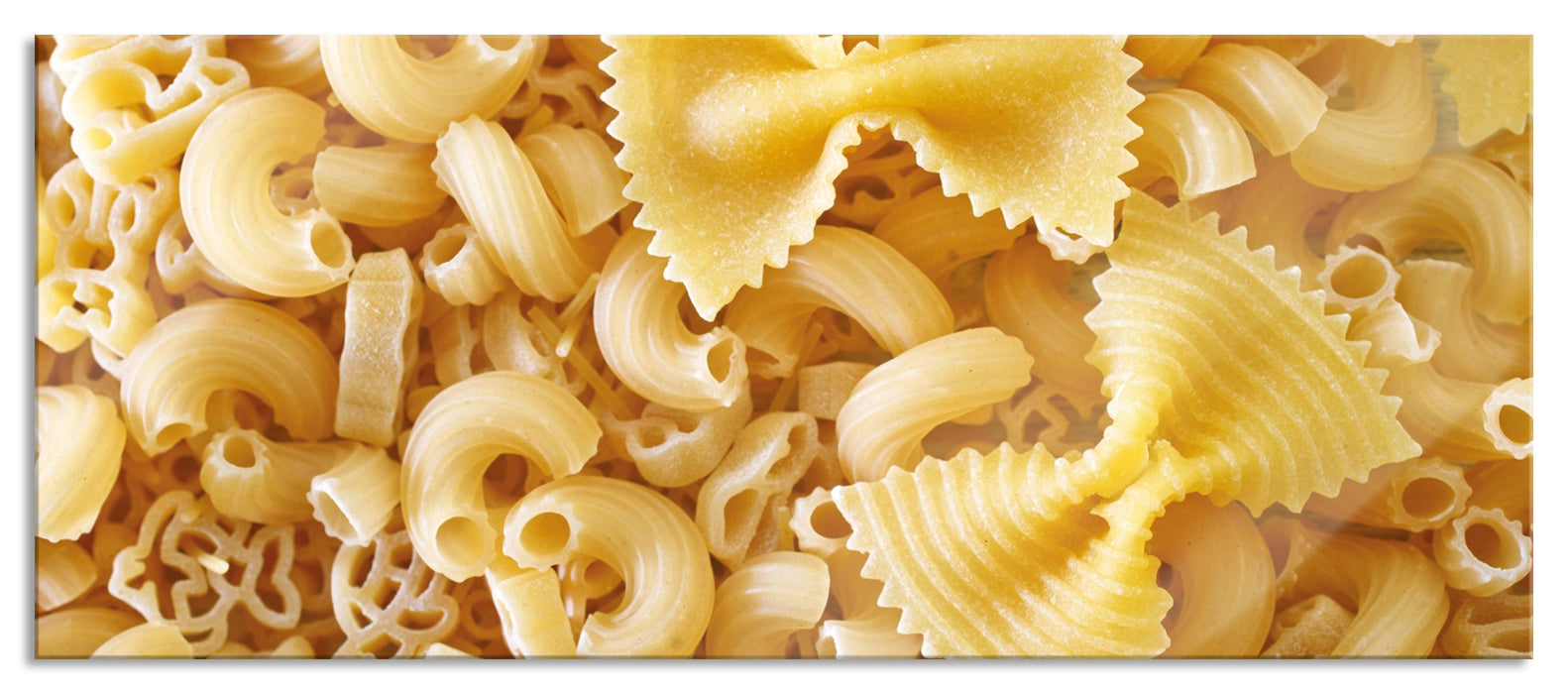 Pixxprint Nudeln Pasta Italia Mischung, Glasbild Panorama