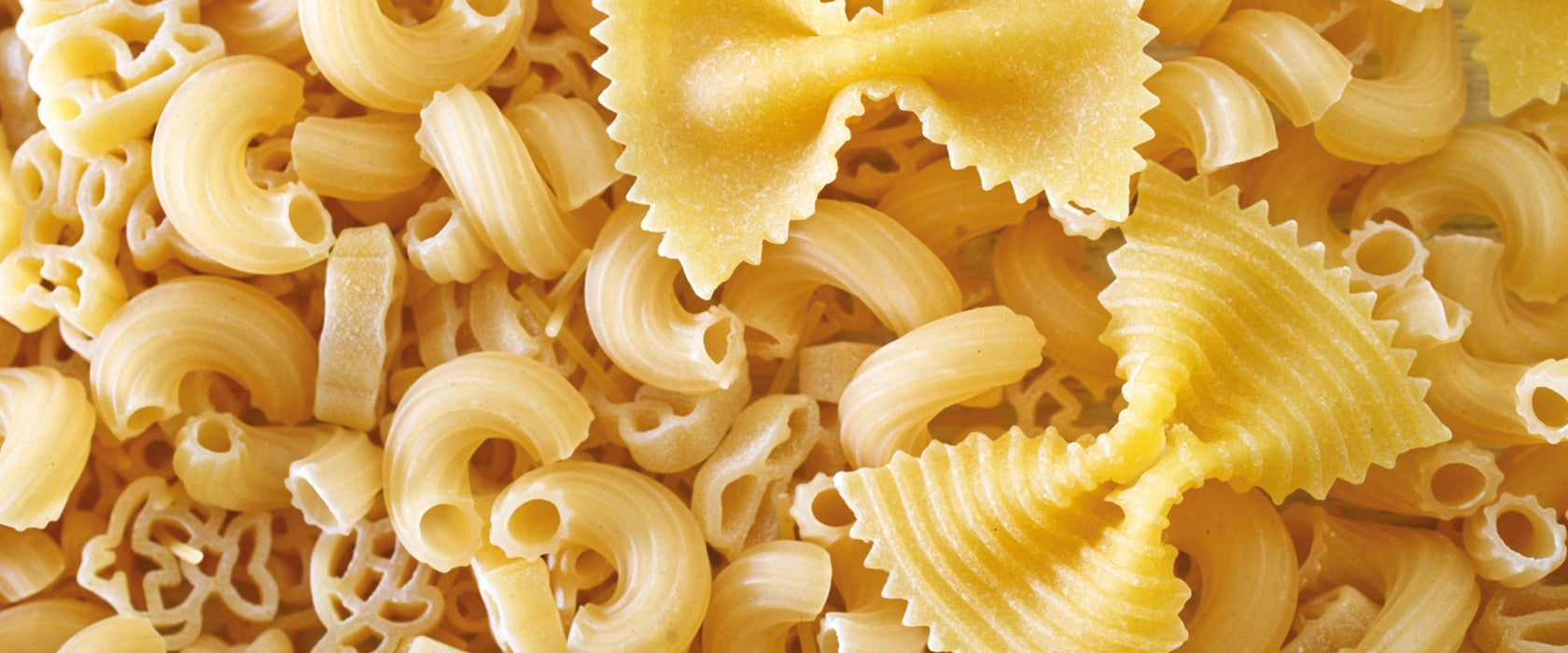 Nudeln Pasta Italia Mischung, Glasbild Panorama