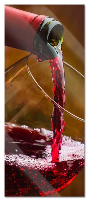 Pixxprint Edler Rotwein, Glasbild Panorama